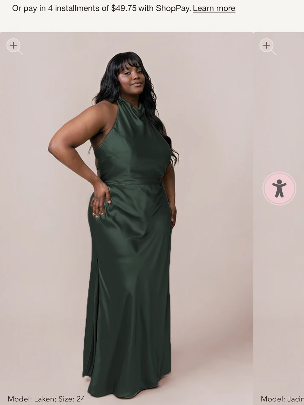 Satin Halter Maxi Dress in Deep Green